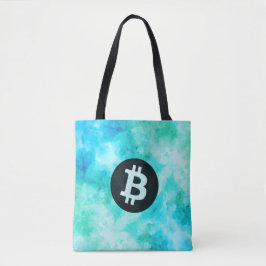 Bitcoin Watercolor (Style 3 - Beach Life) トートバッグ