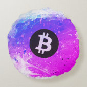 Bitcoin Watercolor (Style 6 - Miami Beach) ラウンドクッション (裏面)