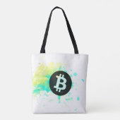 Bitcoin Watercolor (Style 7 - Stack Sats) トートバッグ (裏面)