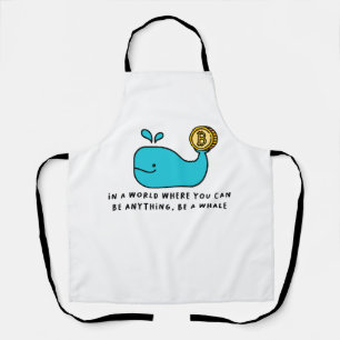 Bitcoin Whale おもしろい Crypto Investor Cartoonデザイン エプロン