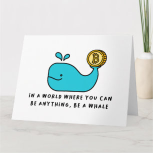 Bitcoin Whale おもしろい Crypto Investor Cartoonデザイン カード