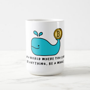 Bitcoin Whale おもしろい Crypto Investor Cartoonデザイン モーフィングマグカップ
