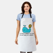 Bitcoin Whale Crypto Investor & BTC取引デザイン エプロン (着用した状態)