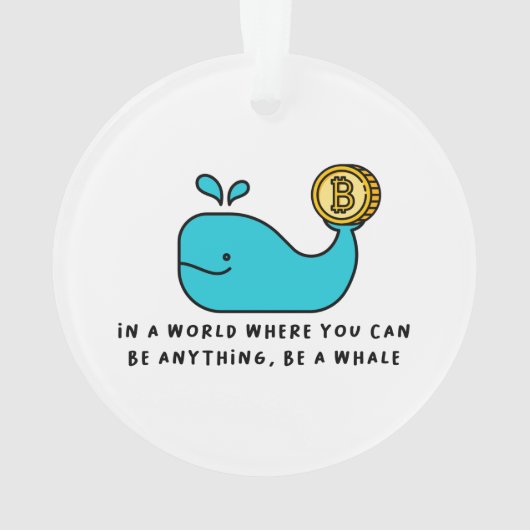Bitcoin Whale Crypto Investor & BTC取引デザイン オーナメント (裏面)