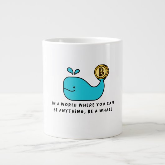 Bitcoin Whale Crypto Investor & BTC取引デザイン ジャンボコーヒーマグカップ (正面)