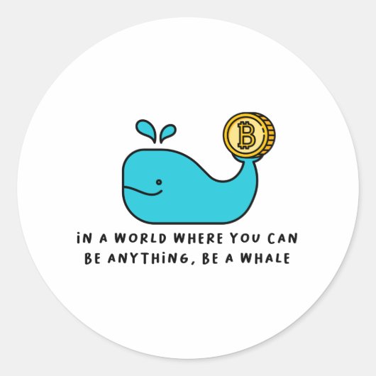 Bitcoin Whale Crypto Investor & BTC取引デザイン ラウンドシール (正面)
