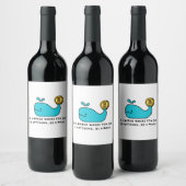 Bitcoin Whale Crypto Investor & BTC取引デザイン ワインラベル (ボトル)