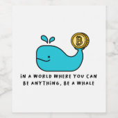 Bitcoin Whale Crypto Investor & BTC取引デザイン ワインラベル (シングルラベル)