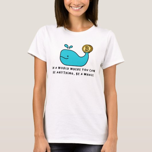 Bitcoin Whale Crypto Investor & BTC取引デザイン Tシャツ (正面)