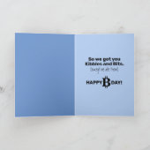 BitcoinsおもしろいまたはDogecoins BDayカード カード (内部)