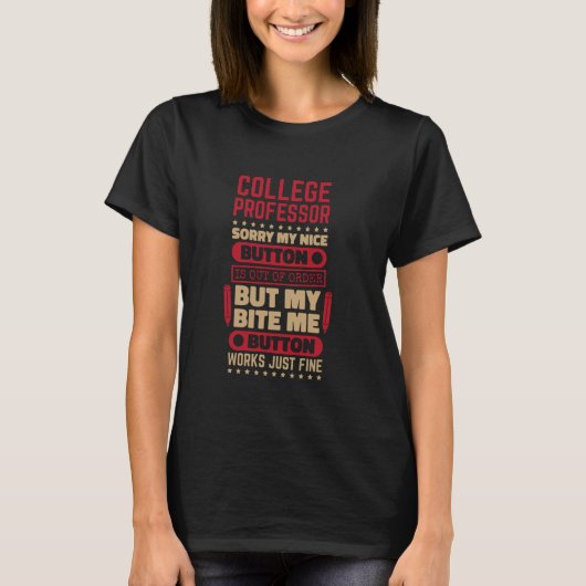 Bite Button Work 素晴らし College for Colleg Tシャツ (正面)