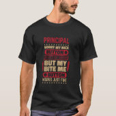 Bite Button Works Principal for School Principal Tシャツ (正面)