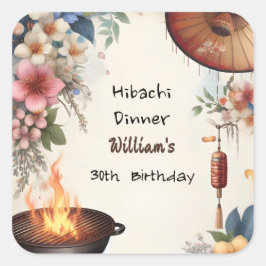 Bite Chef Bbq Sushi Hibachi 30歳日本の誕生日 スクエアシール