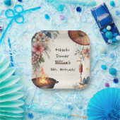 Bite Chef Bbq Sushi Hibachi 30歳日本の誕生日 ペーパープレート (パーティー)