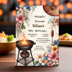 Bite Chef Bbq Sushi Hibachi 30歳日本の誕生日 招待状
