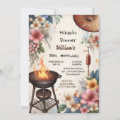 Bite Chef Bbq Sushi Hibachi 30歳日本の誕生日 招待状 (正面)