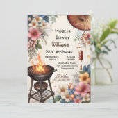 Bite Chef Bbq Sushi Hibachi 30歳日本の誕生日 招待状 (スタンド正面)