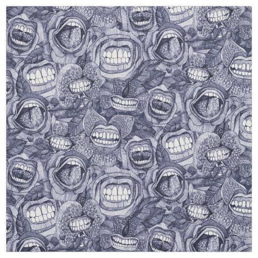 BITE MEの蘭とバラINDIGO ファブリック (見本)