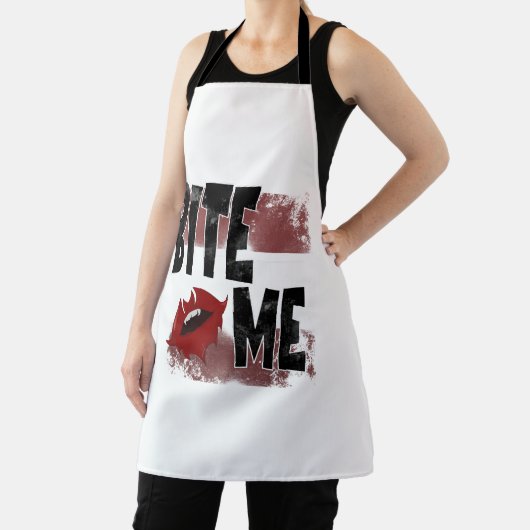 Bite me -カッコいい引用文 – ハロウィーン – こうもり エプロン (インサイチュ)