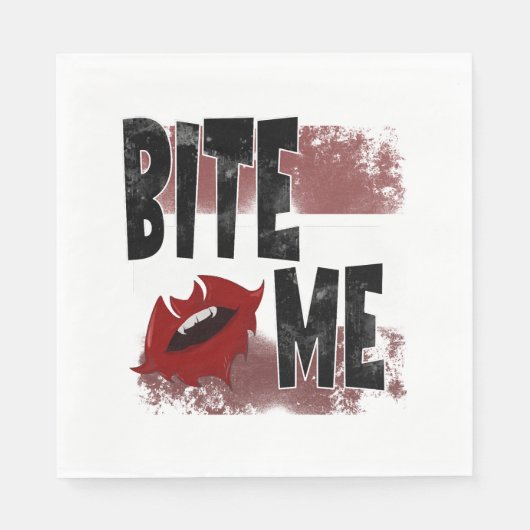Bite me -カッコいい引用文 – ハロウィーン – こうもり スタンダードランチョンナプキン (正面)