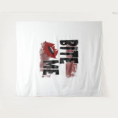 Bite me -カッコいい引用文 – ハロウィーン – こうもり タペストリー (正面(横))