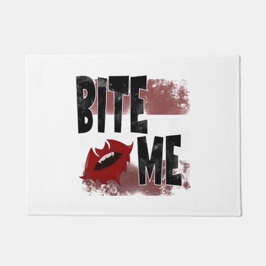 Bite me -カッコいい引用文 – ハロウィーン – こうもり ドアマット (正面)