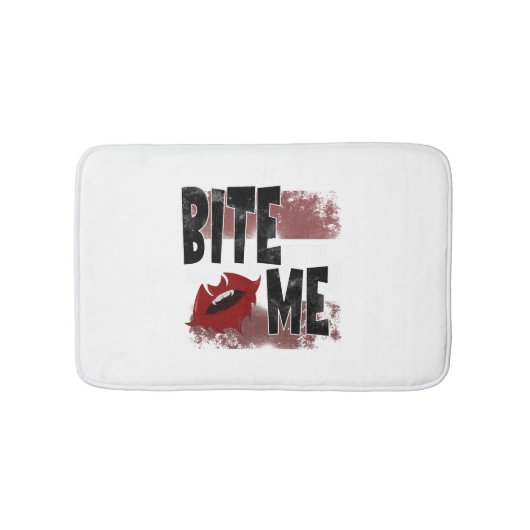 Bite me -カッコいい引用文 – ハロウィーン – こうもり バスマット (正面)