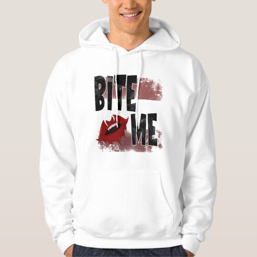 Bite me -カッコいい引用文 – ハロウィーン – こうもり パーカ (正面)