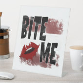 Bite me -カッコいい引用文 – ハロウィーン – こうもり 台座サイン (インサイチュ)