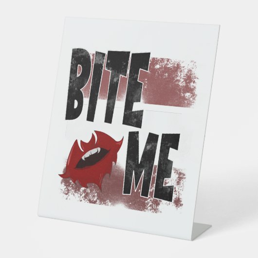 Bite me -カッコいい引用文 – ハロウィーン – こうもり 台座サイン (正面)
