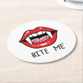 Bite me  ラウンドペーパーコースター (アングル)