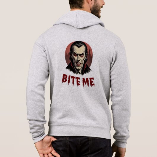 Bite Me-Dracula Graphic Halloween Hoodie パーカ (裏面)