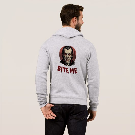 Bite Me-Dracula Graphic Halloween Hoodie パーカ (裏面フル)