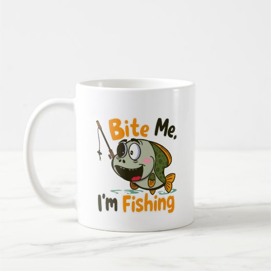 Bite Me, I'm Fishing コーヒーマグカップ (左)