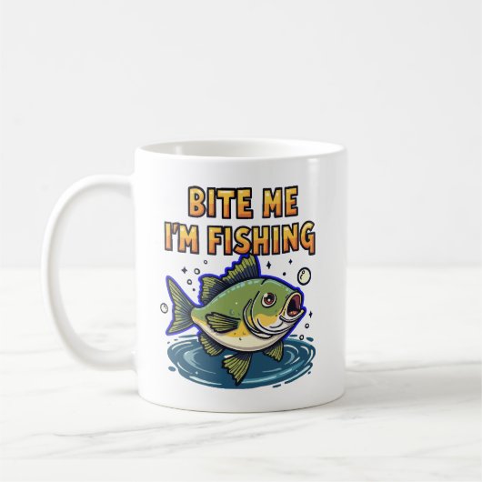 Bite Me, I'm Fishing コーヒーマグカップ (左)