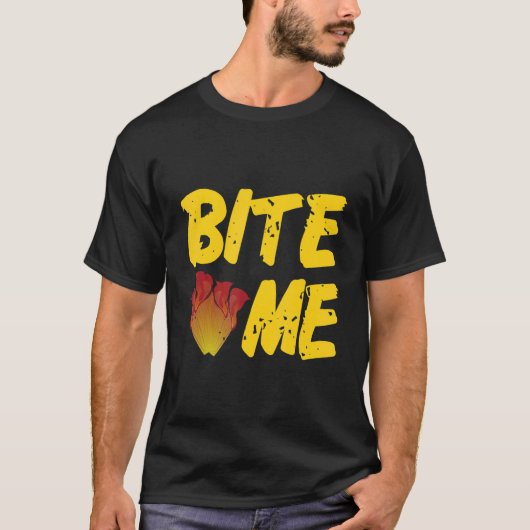 BITE ME  Retro Carnivorous Plants  Present Tシャツ (正面)