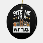 Bite Me Vet Tech獣医おもしろい技師 セラミックオーナメント (左)