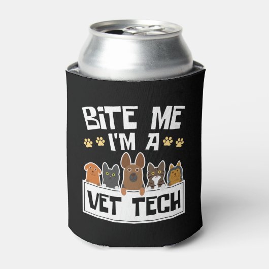 Bite Me Vet Tech獣医おもしろい技師 缶クーラー (缶正面)