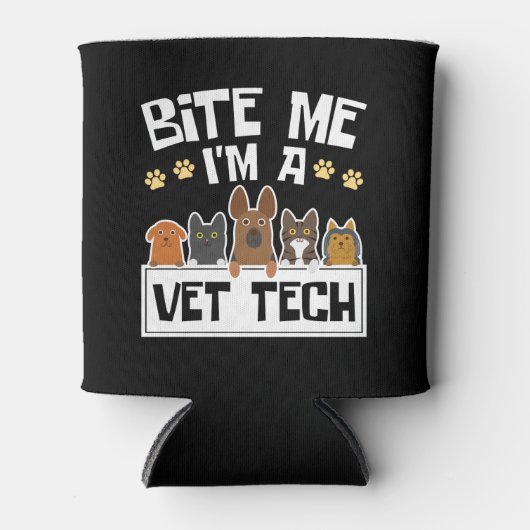 Bite Me Vet Tech獣医おもしろい技師 缶クーラー (正面)