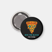  Bite the Glitch Retro 8-Bit Pixel Pizza Gamer  マグネット (正面/裏面)