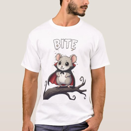 Bite – Vampire Mouse TinyFur Halloween Tee Tシャツ (正面)