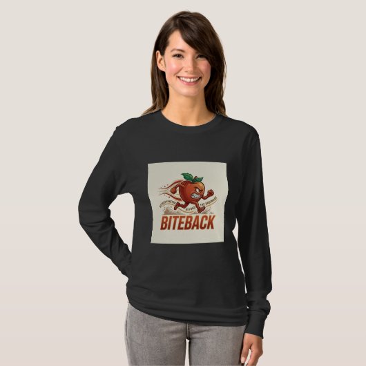Biteback Apple 長袖シャツ Tシャツ (正面フル)