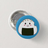 Bitemarkのかわいいの"Onigiri"の米球 缶バッジ (正面&裏面)