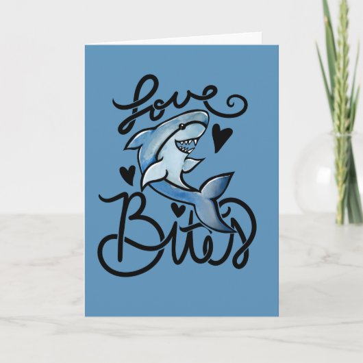 BITES Valentineおもしろい's day Sharkを愛する カード (正面)