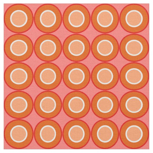 Bitesizeオレンジ色の赤いドーナツと充填オン赤面 ファブリック (クローズアップ)