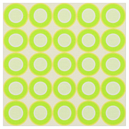 Bitesize緑のドーナツと緑の塗り潰し黄色2 ファブリック (クローズアップ)