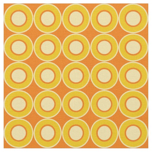 Bitesize黄色のオレンジ色のドーナツとオレンジ色の塗り潰し ファブリック (クローズアップ)