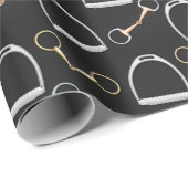 BitsとStirrups Equestrian （大規模） ラッピングペーパー (ロールコーナー)