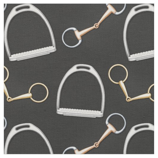BitsとStirrups Equestrian （小規模） ファブリック (クローズアップ)