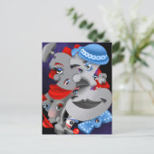 Bits and Pieces - Surrealパズル顔はがき ポストカード (スタンド正面)